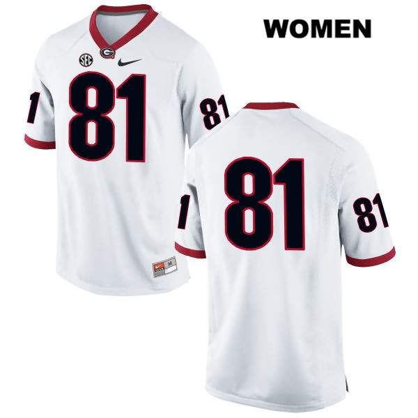Georgia Bulldogs Women's Mark Webb #81 NCAA No Name Authentic White Nike Stitched College Football Jersey KSS8256XY